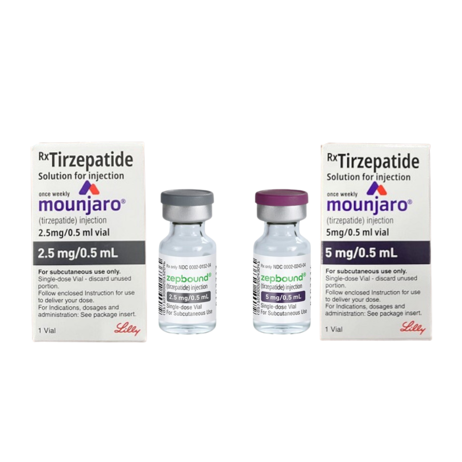 Order Mounjaro Tirzepatide 2.5mg / 5mg Solution for Injection | Single Shot - Image 1